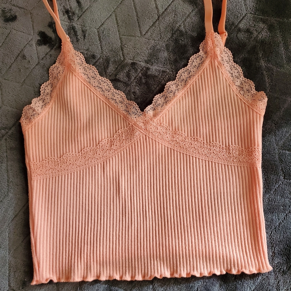 H&M pink crop top size xs